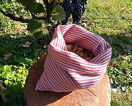 Úžitkový textil - Ľanové vrecko na plody jesene - 9960491_