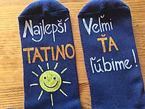 Maľované ponožky pre najlepšieho ocka / tata / tatina / ocinka (na tmavomodrych ponožkách)