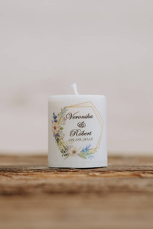 Menovka alebo darček pre svadobčanov - Sviečka - Vzor č.68