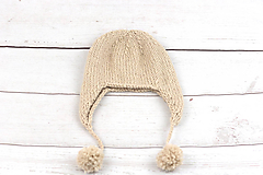 Detské čiapky - Béžová ušianka zimná EXTRA FINE - 9964810_