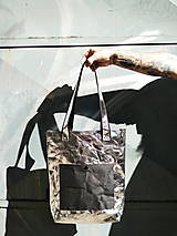 Veľké tašky - Papírová kabelka // silver black + - 9965418_