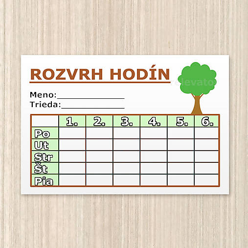 Papiernictvo - Minimalistické rozvrhy hodín - 9965440_