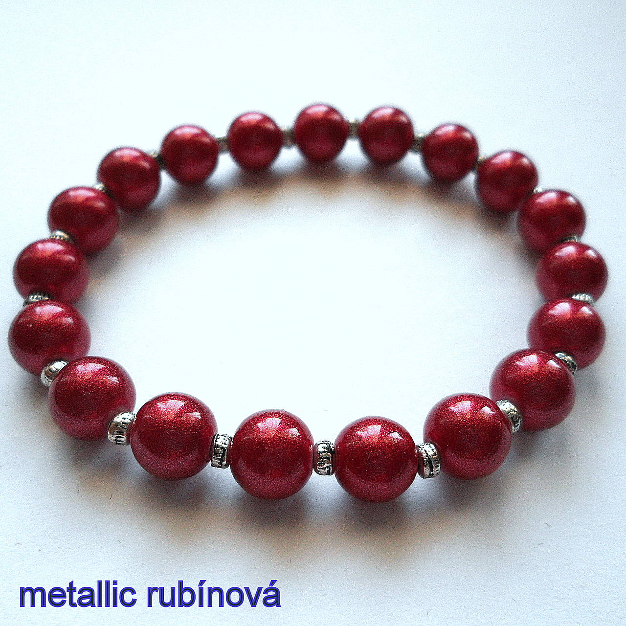 Náramok-OXANA metallic (rubínová)