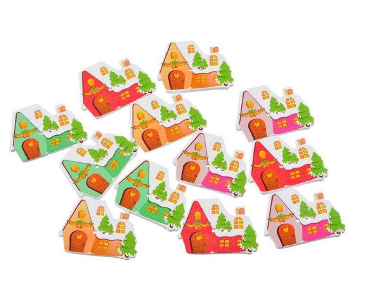 G103 Gombíček vianočný DOMČEK 2,5 x 3,5 cm