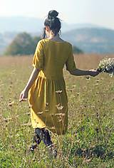 Šaty - Lněné šaty Žluté  (XL) - 9970376_