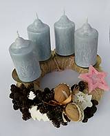 Sviečky - adventné sviečky šedé 8cm - 9970384_