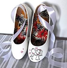 Ponožky, pančuchy, obuv - svadobné balerínky simple - 9971846_