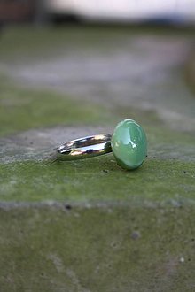 Prstene - Fusingový prsteň - Simple colours (Zelená) - 9975757_