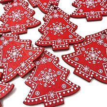 Polotovary - VY105 Výrez vianočný STROMČEK 5 cm  (Červená) - 9977732_