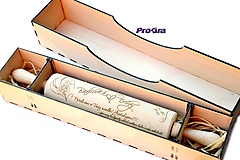 Príbory, varešky, pomôcky - Drevený valček s gravírovaním + drevená darčeková krabička (set) - 9977837_