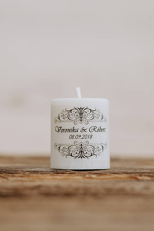 Menovka alebo darček pre svadobčanov - Sviečka - Vzor č.80