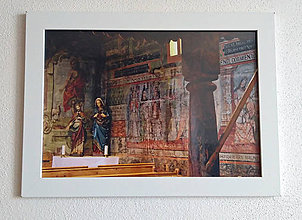Dekorácie - Obrázok na stenu 33x24 cm (V drevenom chráme) - 9979409_