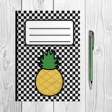 Papiernictvo - Zápisníky šachovnica ovocie (ananás) - 9978887_