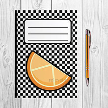 Papiernictvo - Zápisníky šachovnica ovocie (pomaranč) - 9978893_