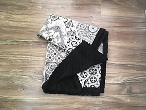 Úžitkový textil - Deka Vzorovaná čierno-biela - 9981699_
