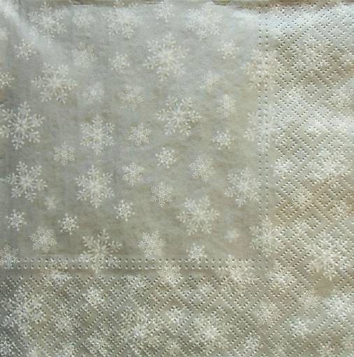 Papier - S1315 - Servítky - Vianoce - snehová vločka, strieborná - 9987121_