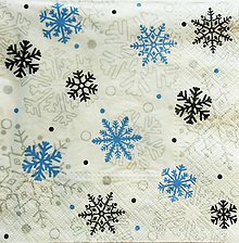 Papier - S1316 - Servítky - Vianoce, snehové vločky - 9987196_