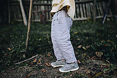 Detské oblečenie - Detské ľanové nohavice  (116 - Béžová) - 9991816_