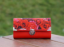 Peňaženky - Peněženka Červená růže, 12 karet, na fotky - 9991819_