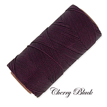 Galantéria - Linhasita voskovaná šnúrka na micro macramé, 1mm, bal.1klbko (168m), farebná škála č.1 (Cherry Black) - 9993278_