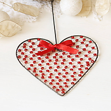 Dekorácie - srdiečko ♥ srdce  (červené) - 9994507_