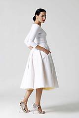 Šaty - Šaty Midi biele s véčkom (42) - 9996723_