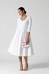 Šaty - Šaty Midi biele s véčkom (42) - 9996727_