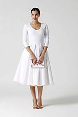 Šaty - Šaty Midi biele s véčkom (42) - 9996728_