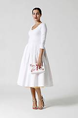 Šaty - Šaty Midi biele s véčkom (42) - 9996729_