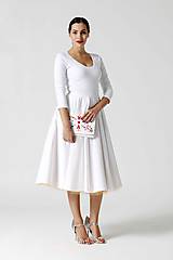 Šaty - Šaty Midi biele s véčkom (42) - 9996730_