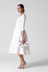 Šaty - Šaty Midi biele s véčkom (42) - 9996733_