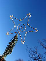 Dekorácie - hviezda Vianoc...špic na stromček (strieborný) - 9997278_