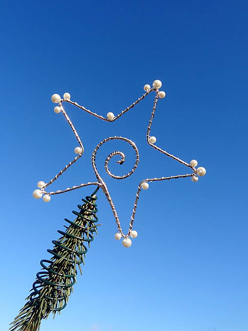 hviezda Vianoc...špic na stromček (strieborný)