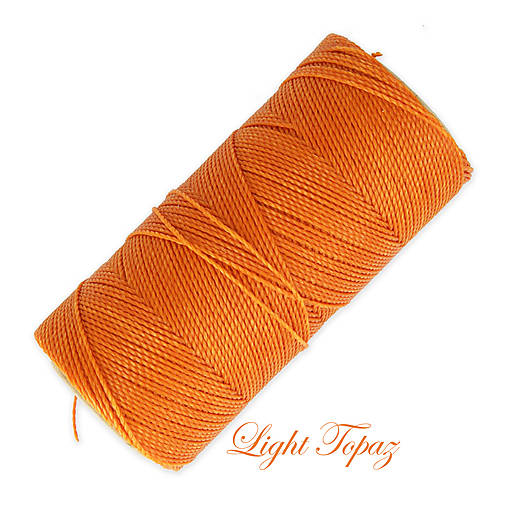 Galantéria - Linhasita voskovaná šnúrka na micro macramé, 1mm, bal.1klbko (168m), farebná škála č.1 (Light Topaz) - 9993380_