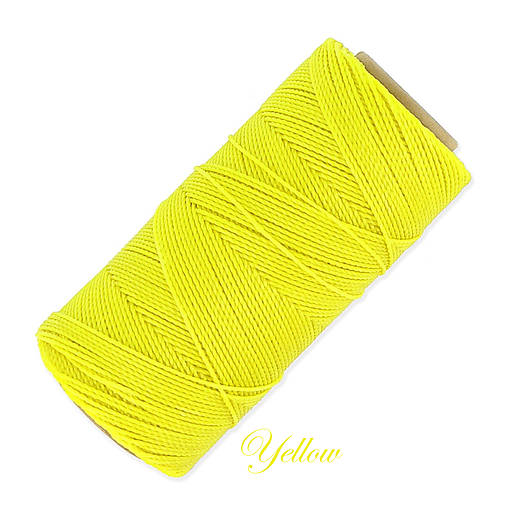 Galantéria - Linhasita voskovaná šnúrka na micro macramé, 1mm, bal.1klbko (168m), farebná škála č.1 (Yellow) - 9994048_