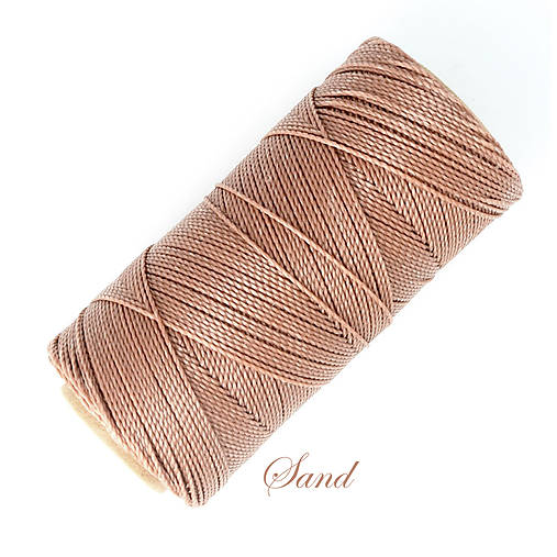 Galantéria - Linhasita voskovaná šnúrka na micro macramé, 1mm, bal.1klbko (168m), farebná škála č.3 (Sand) - 9994543_