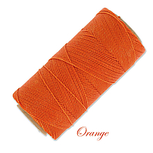 Galantéria - Linhasita voskovaná šnúrka na micro macramé, 1mm, bal.1klbko (168m), farebná škála č.1 (Orange) - 9993864_