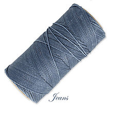 Galantéria - Linhasita voskovaná šnúrka na micro macramé, 1mm, bal.1klbko (168m), farebná škála č.2 (Jeans) - 9994266_