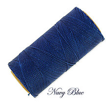 Galantéria - Linhasita voskovaná šnúrka na micro macramé, 1mm, bal.1klbko (168m), farebná škála č.2 (Navy Blue) - 9994299_