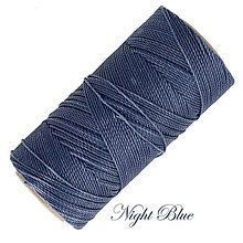 Galantéria - Linhasita voskovaná šnúrka na micro macramé, 1mm, bal.1klbko (168m), farebná škála č.2 (Night Blue) - 9994308_