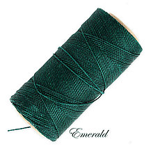 Galantéria - Linhasita voskovaná šnúrka na micro macramé, 1mm, bal.1klbko (168m), farebná škála č.2 (Emerald) - 9994340_