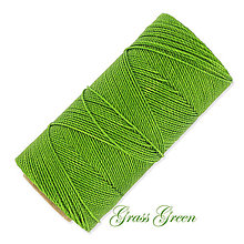 Galantéria - Linhasita voskovaná šnúrka na micro macramé, 1mm, bal.1klbko (168m), farebná škála č.2 (Grass Green) - 9994343_