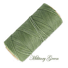 Galantéria - Linhasita voskovaná šnúrka na micro macramé, 1mm, bal.1klbko (168m), farebná škála č.2 (Military Green) - 9994362_