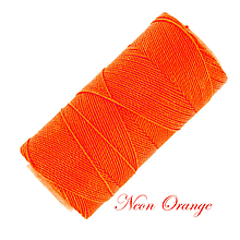 Galantéria - Linhasita voskovaná šnúrka na micro macramé, 1mm, bal.1klbko (168m), farebná škála č.3 (Neon Orange) - 9994657_