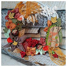 Dekorácie - Jesenný venček s ježkom - 9999927_