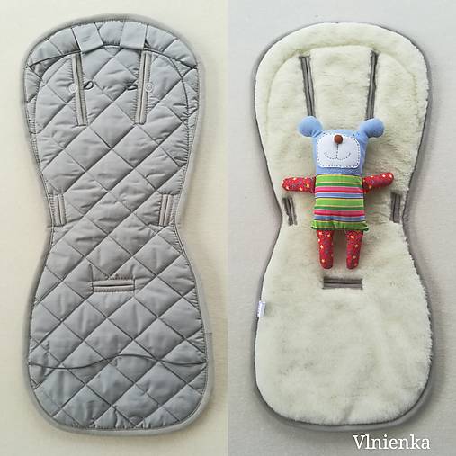 Detský textil - Podložka do kočíka PEG PEREGO 100% Merino ELEGANT GREY - 9999664_