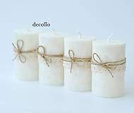 Sviečky - Cotton - adventné sviečky 8cm - 10004674_