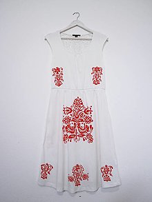 Šaty - Dámske šaty s ručnou maľbou veľ. S - 10005601_