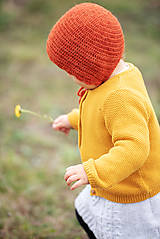 Detské čiapky - Jesenný čepček - hrdzavý - 10012151_