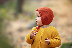 Detské čiapky - Jesenný čepček - hrdzavý - 10012152_